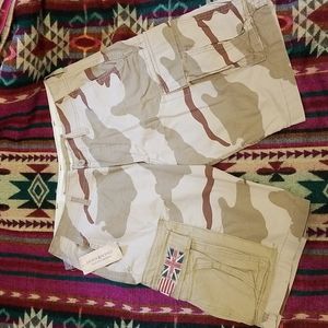 Ralph Lauren Denim & Supply Mens Camo Corps Cargo Flag Shorts (NEW)